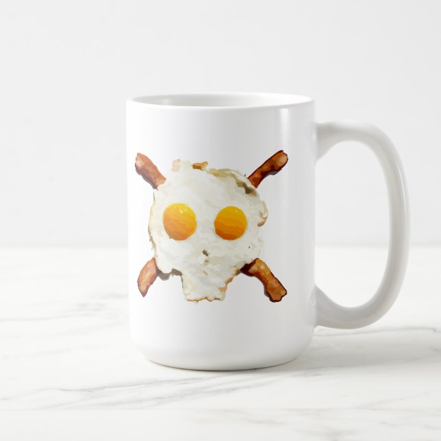 Eier und Speck mit einer Seite des Schädels Kaffeetasse (Rechts)