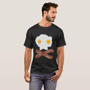 Eier und Speck Schädel Lustiges T-Shirt schwarz