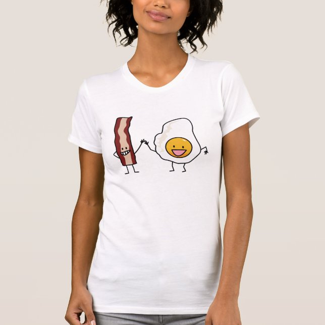 Eier und Speckstreifen-kombiniertes Ei-Frühstück T-Shirt (Vorderseite)