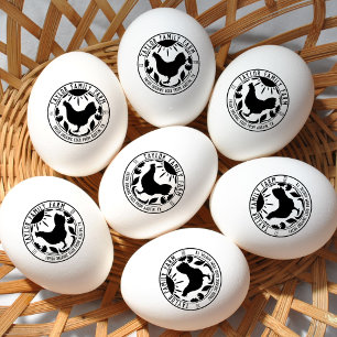 Eier vom Bauernhof Familienbauernhof Rustikal Rund Gummistempel