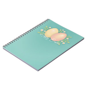 Eier von Pastel Ostereier Blumenfrühlingsurlaub Notizblock