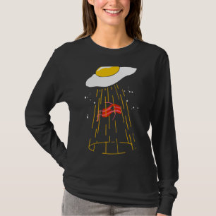Eierabduktion Bacon Ufo Alien Frühstück Essen T-Shirt