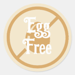 Eierallergie Gratis Warnschild Lebensmittel Küche Runder Aufkleber