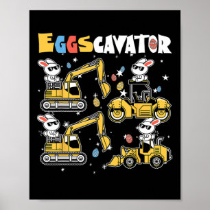 Eierbagger Ostereier-Suche Bau Trucks To Poster