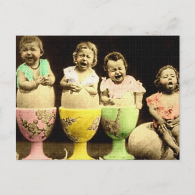 Eierbecher Babys Postkarte (Vorderseite)