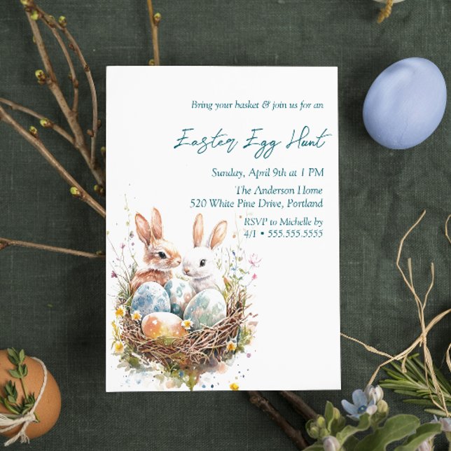 Eierbüsche in der Vogelnest-Ostereierjagd Einladung (Von Creator hochgeladen)