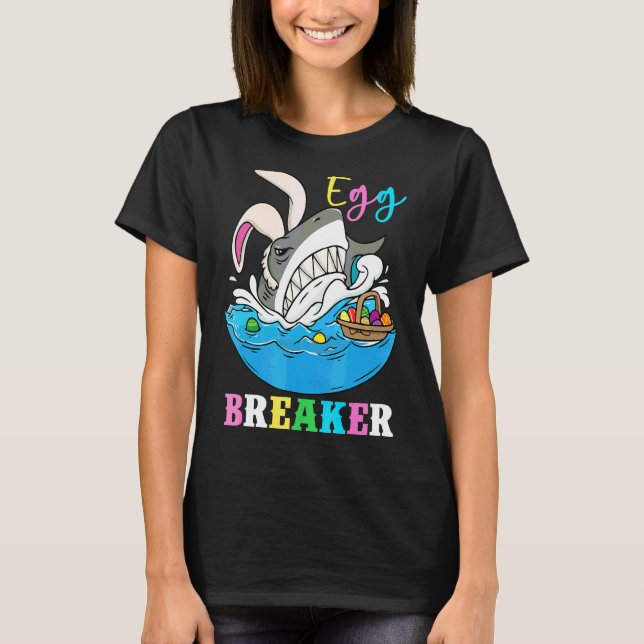 Eierfrühstück Bunny Shark Ostereier Körbchen T-Shirt (Vorderseite)