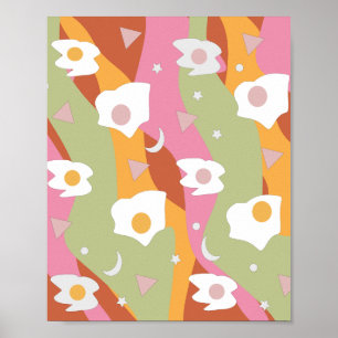 Eiergebratenes Vintages Pop Art Print Poster