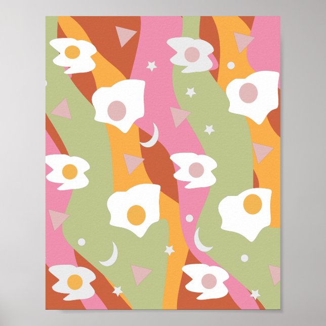 Eiergebratenes Vintages Pop Art Print Poster (Vorne)