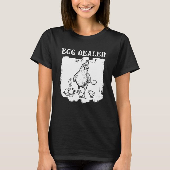 Eierhändler Bauer Hühnereier gebleichtes Hühnchen T-Shirt (Vorderseite)