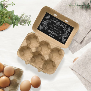 Eierkarton an der Ornamentengrenze Vintag Rechteckiger Aufkleber