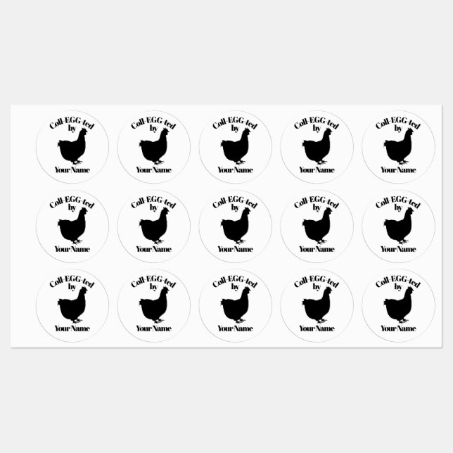 Eierkarton-Aufkleber Coll-EGG von IHREM NAMEN Etiketten (Blatt)