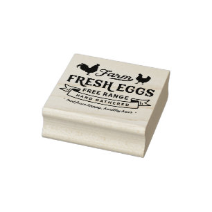 Eierkarton-Briefmarke - Frische Eier Gummistempel