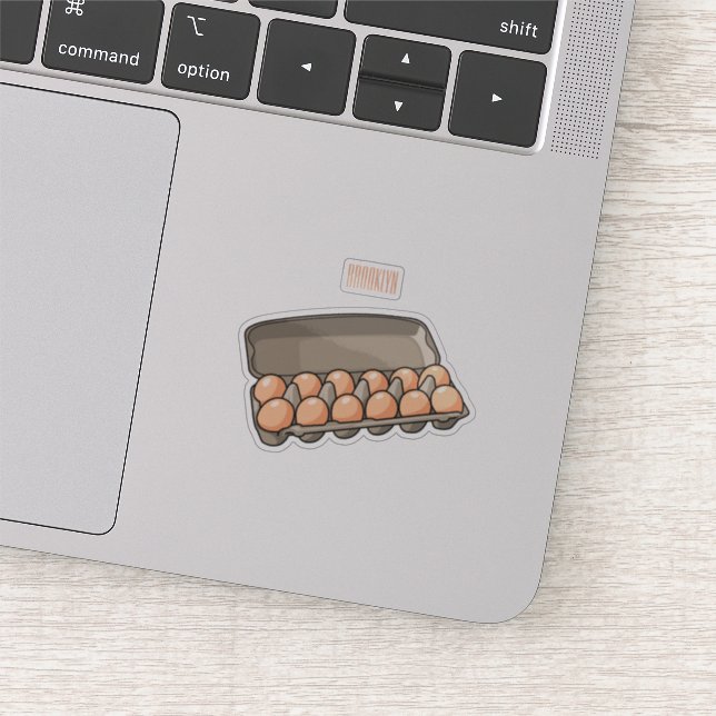 Eierkarton-Cartoon Aufkleber (Ausschnitt)