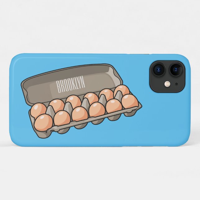 Eierkarton-Cartoon Case-Mate iPhone Hülle (Rückseite (Horizontal))