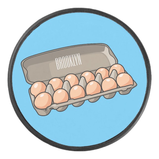 Eierkarton-Cartoon Eishockey Puck (Vorderseite)