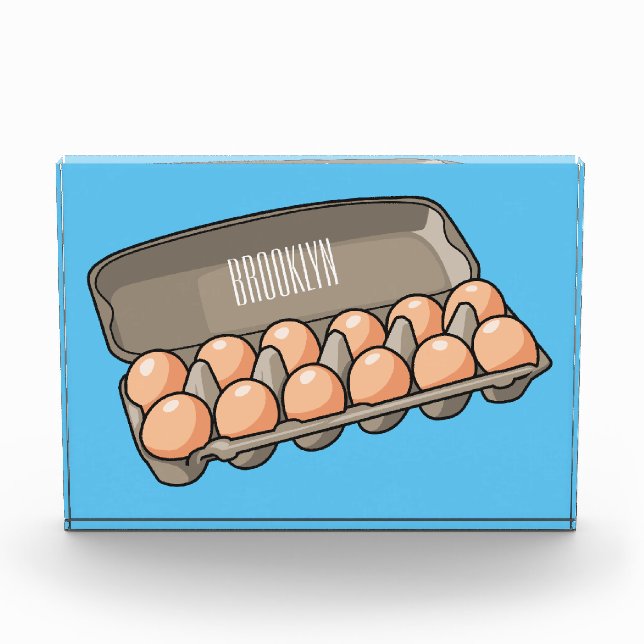 Eierkarton-Cartoon Fotoblock (Vorderseite)