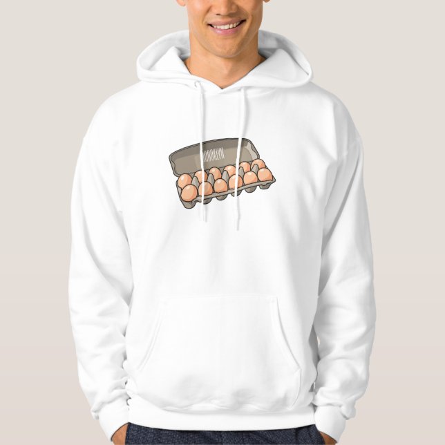 Eierkarton-Cartoon Hoodie (Vorderseite)
