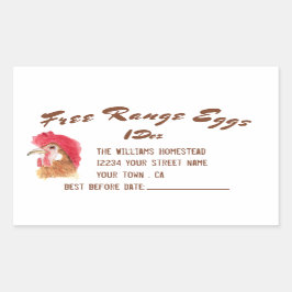 Eierkarton mit Wasserfarbe für Eier Rechteckiger Aufkleber