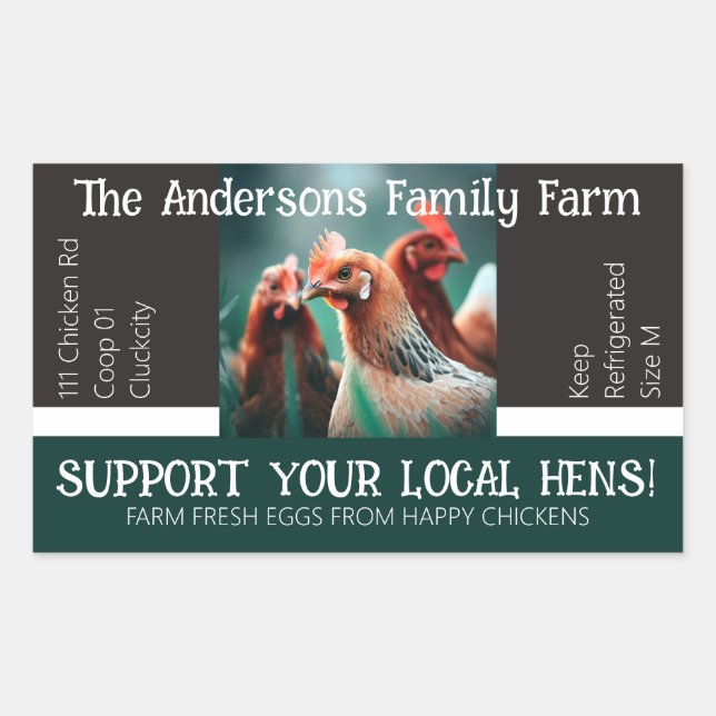 Eierkarton-Verpackung Gefälliges Zitat für Hühnche Rechteckiger Aufkleber (Vorderseite)
