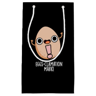 Eierklamation Mark Funny Egg Pun Dark BG Kleine Geschenktüte