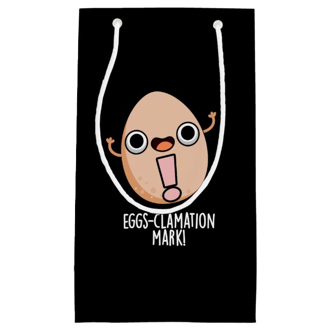 Eierklamation Mark Funny Egg Pun Dark BG Kleine Geschenktüte (Vorderseite)