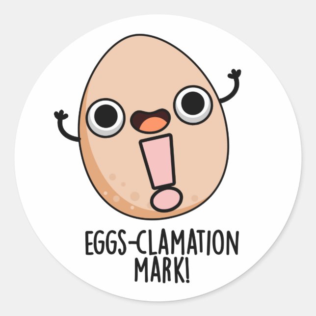 Eierklamation Mark Funny Egg Pun Runder Aufkleber (Vorderseite)