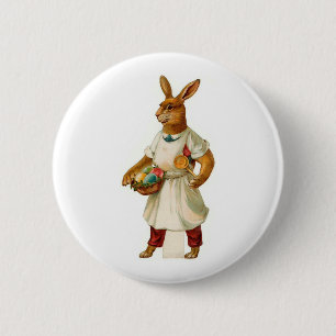 Eierkoch Vintag Osterhase Button