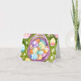 Eierkörbchen | Frühlingspastel Feiertagskarte