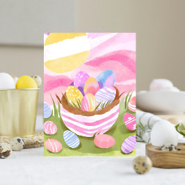 Eierkörbchen | Pastel Watercolor Feiertagspostkarte