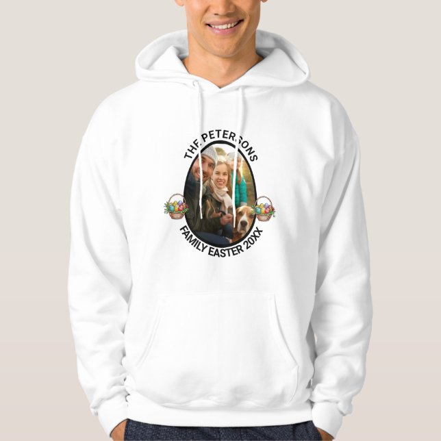 Eierkörbe für personalisierte Osterfamilien - Foto Hoodie (Vorderseite)