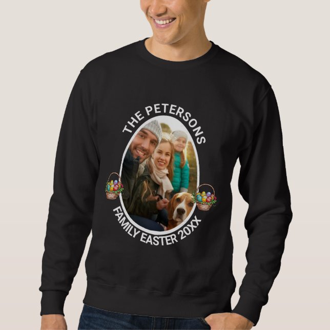 Eierkörbe für personalisierte Osterfamilien - Foto Sweatshirt (Vorderseite)