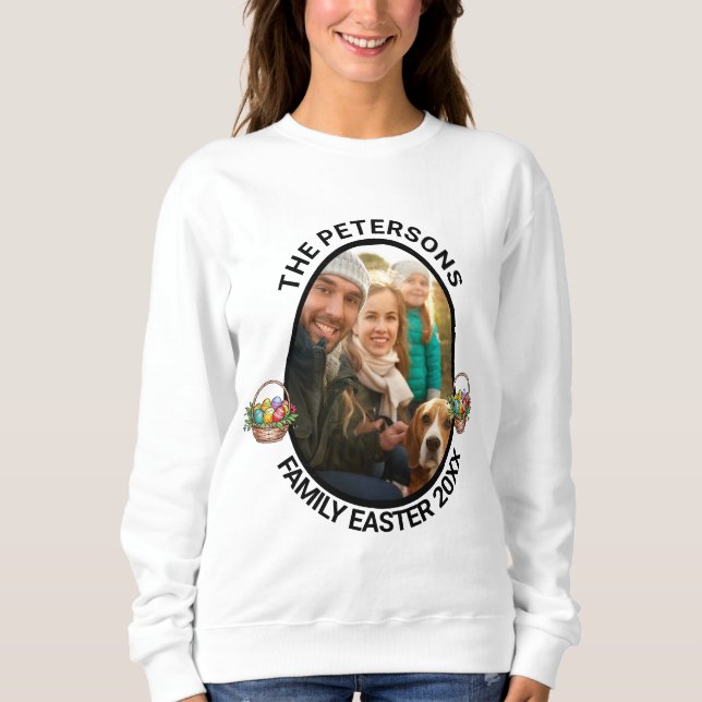 Eierkörbe für personalisierte Osterfamilien - Foto Sweatshirt (Vorderseite)