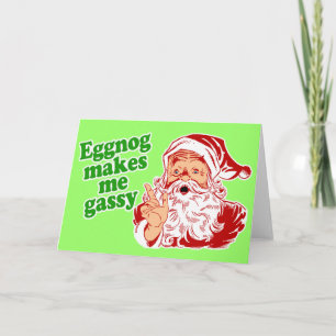 Eierpunsch lässt den Weihnachtsmann furzen Feiertagskarte