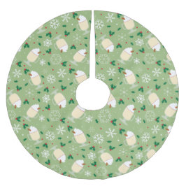 Eierpunsch-Muster Polyester Weihnachtsbaumdecke