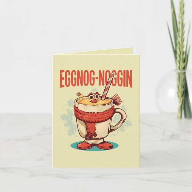 Eierpunsch-Noggins – Lustiger Weihnachts-Eierpunsc Karte (Vorderseite)