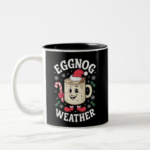 Eierpunsch-Wetter Weihnachten Retro-Weihnachten Zweifarbige Tasse