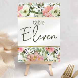 Eierschalen-Rosa-Blush-Blumen-Hochzeitstisch-Numme Tischnummer