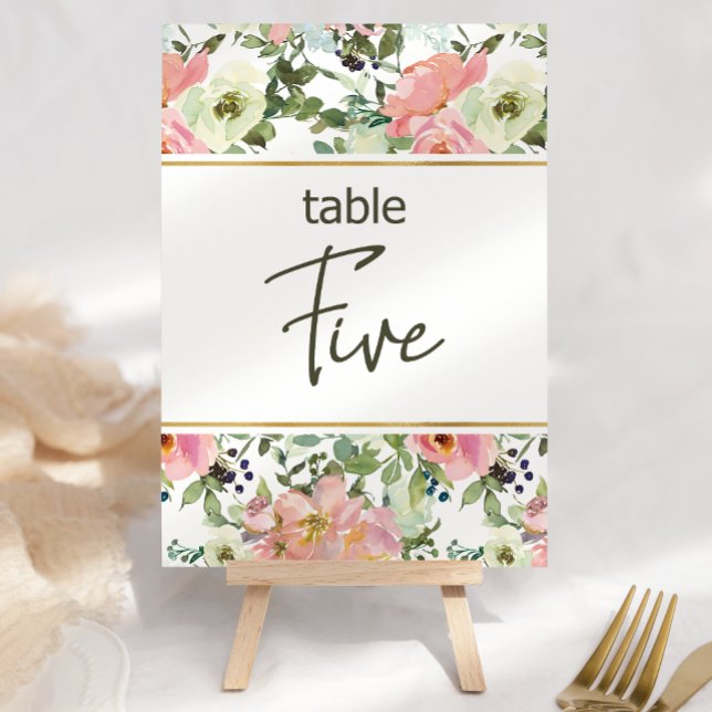 Eierschalen-Rosa-Blush-Blumen-Hochzeitstisch-Numme Tischnummer (Von Creator hochgeladen)
