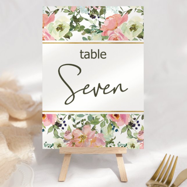 Eierschalen-Rosa-Blush-Blumen-Hochzeitstisch-Numme Tischnummer (Von Creator hochgeladen)