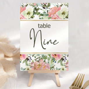 Eierschalen-Rosa-Blush-Blumen-Hochzeitstisch-Numme Tischnummer