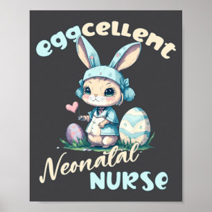Eierschöne Neugeborenen-Krankenschwester Osterhase Poster