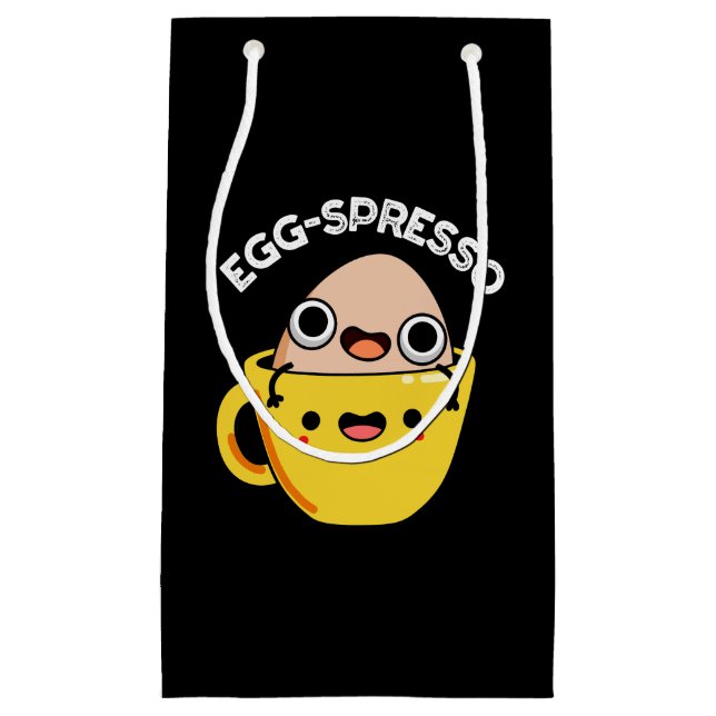 Eierspresso schneiden Eierkuchen Espresso Pun Dark Kleine Geschenktüte (Vorderseite)