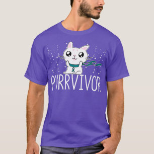 Eierstockkrebs-Bewusstseins-Überlebender-Katze Pur T-Shirt