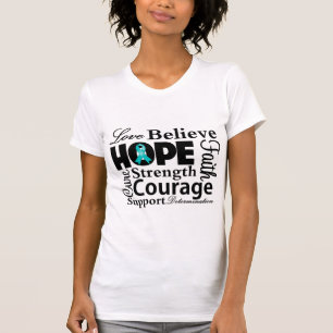 Eierstockkrebs-Collage der Hoffnung T-Shirt