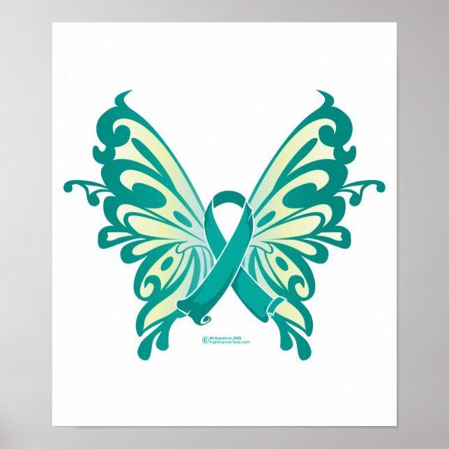 Eierstockkrebs-Schmetterling Poster (Vorne)