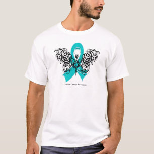Eierstockkrebs-Stammes- Schmetterlings-Band T-Shirt
