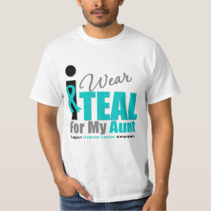 Eierstockkrebs trage ich aquamarine Band-Tante T-Shirt