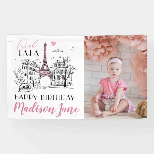 Eifel Tower Paris Pariser Foto zum Geburtstag Banner (Horizontal)