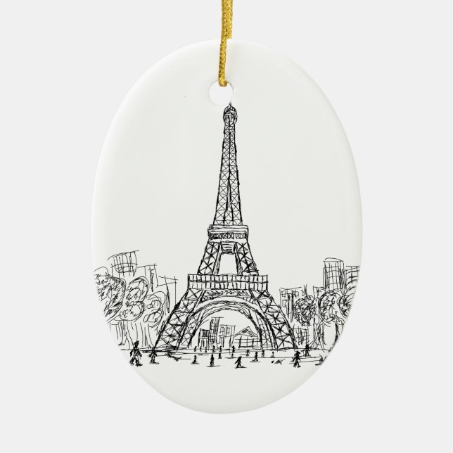 Eifel Turm Paris Keramikornament (Vorne)
